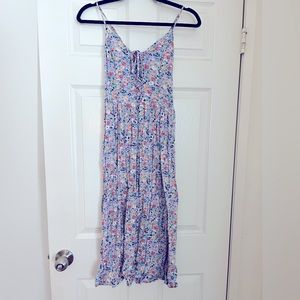 New Look Floral Midi Dress with corset detailing
